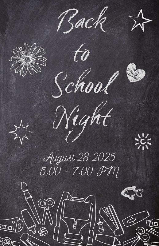 Black Poster for Back to School Night