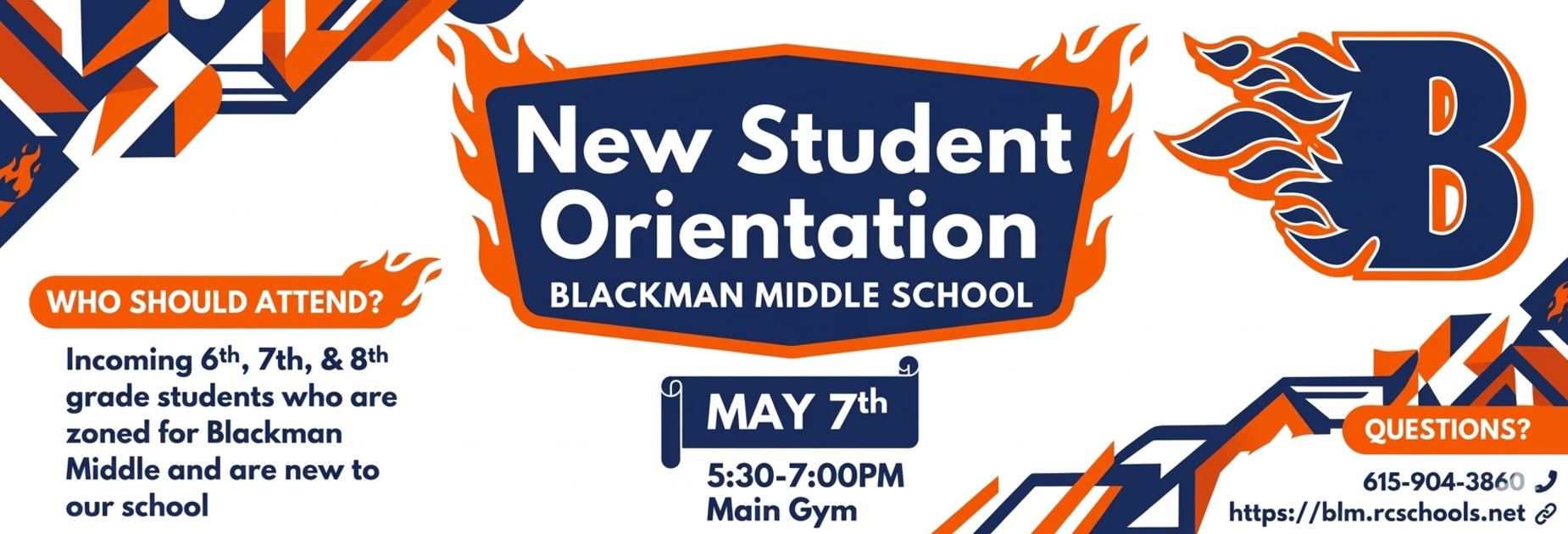 Info for New Student Orientation