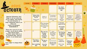 October Calendar English