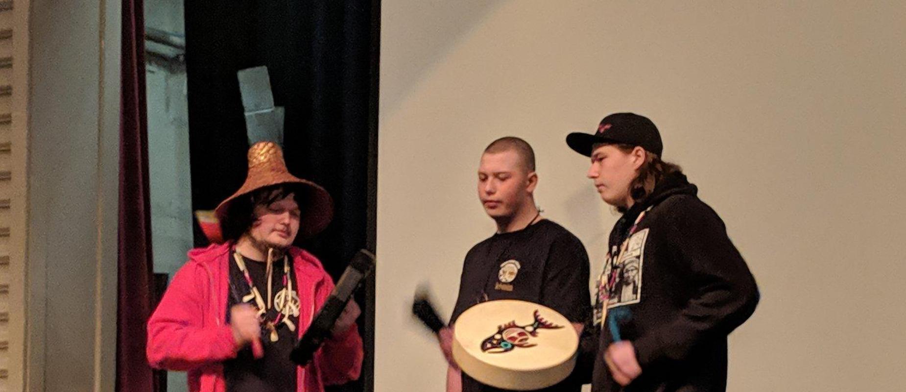Opening Day Native American Students on Stage