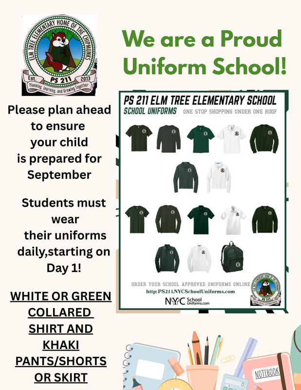 P.S. 211 School Uniform Policy Reminder to All Parents Flyer (English)