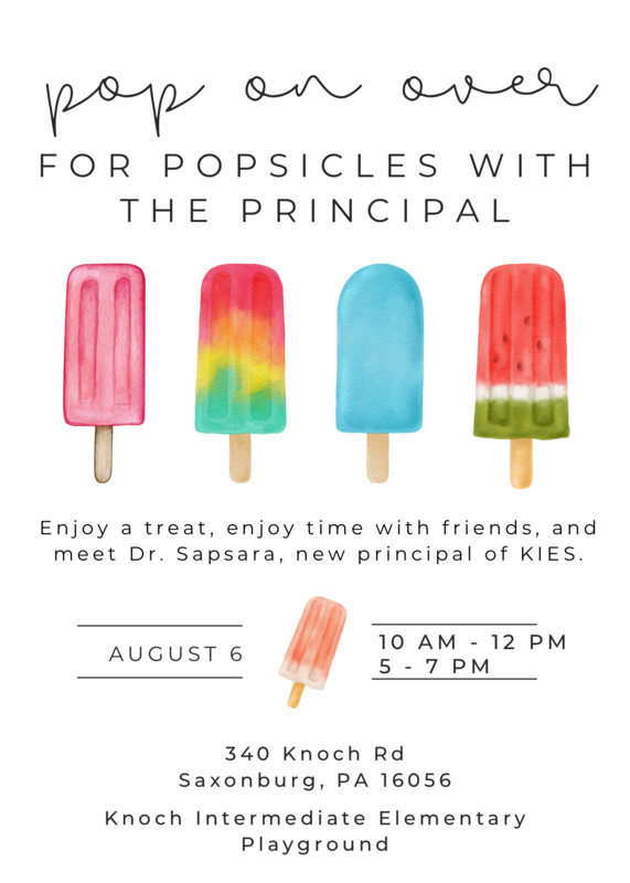 flyer for the popsicles with principal event featuring brightly colored popsicles