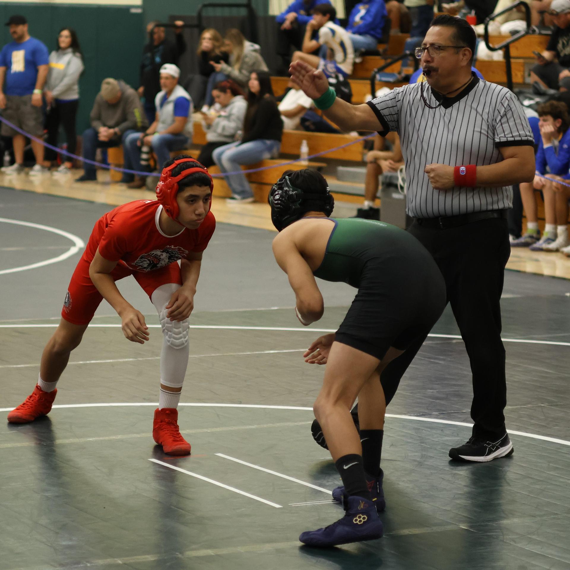 Boys wrestling in the Liberty Duals event 167