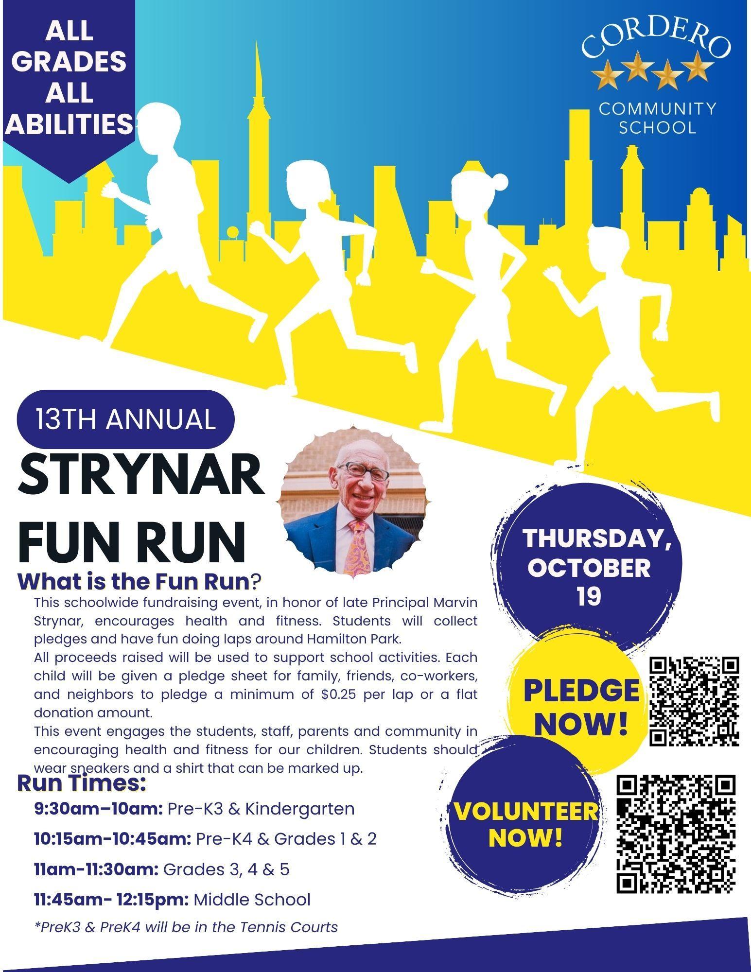13th Annual STRYNAR FUN RUN | Cordero Community School, PS #37