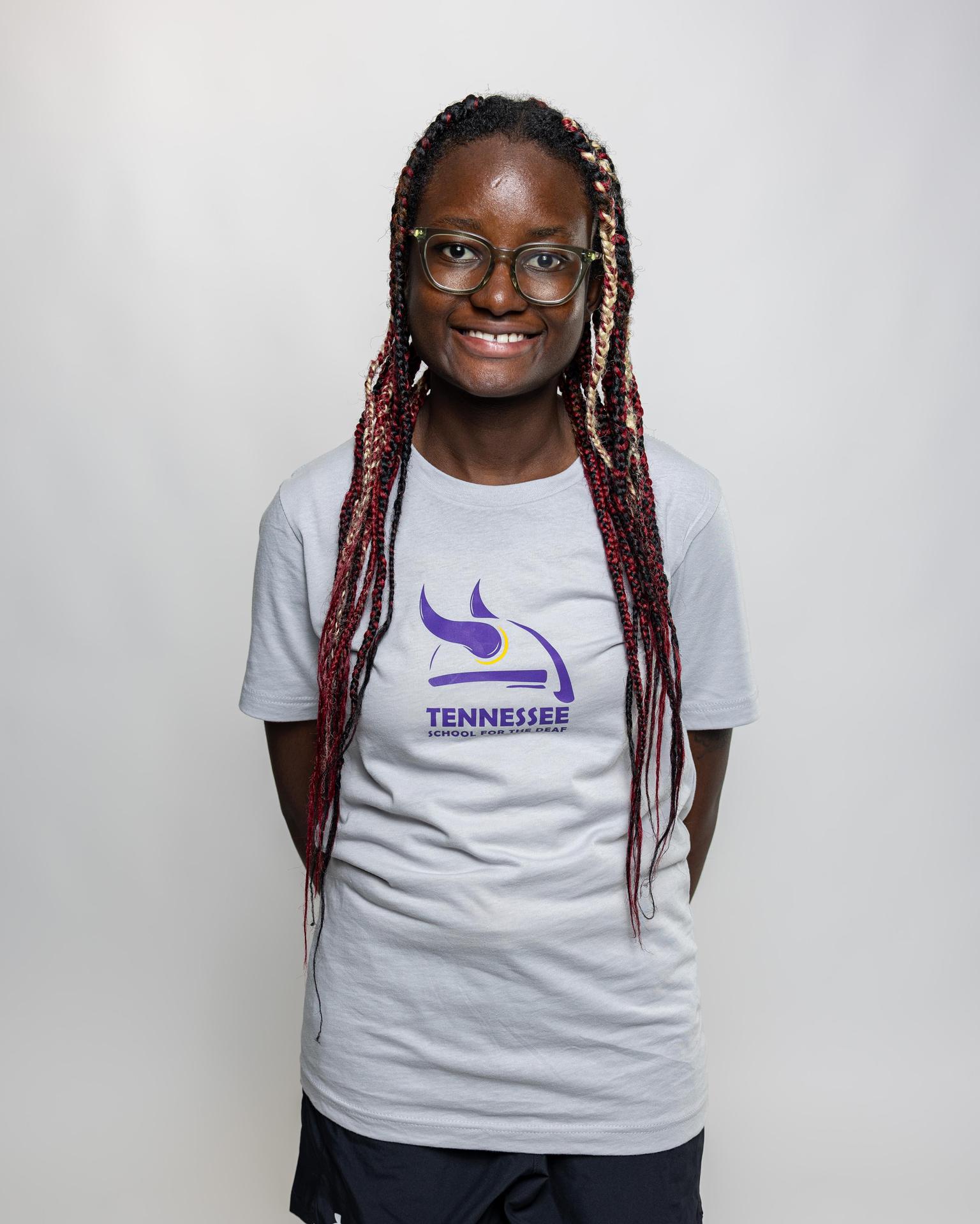 female volleyball player posing