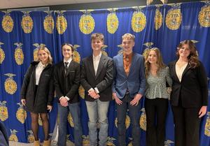 TKHS FFA students pose for a photo at the district contest.