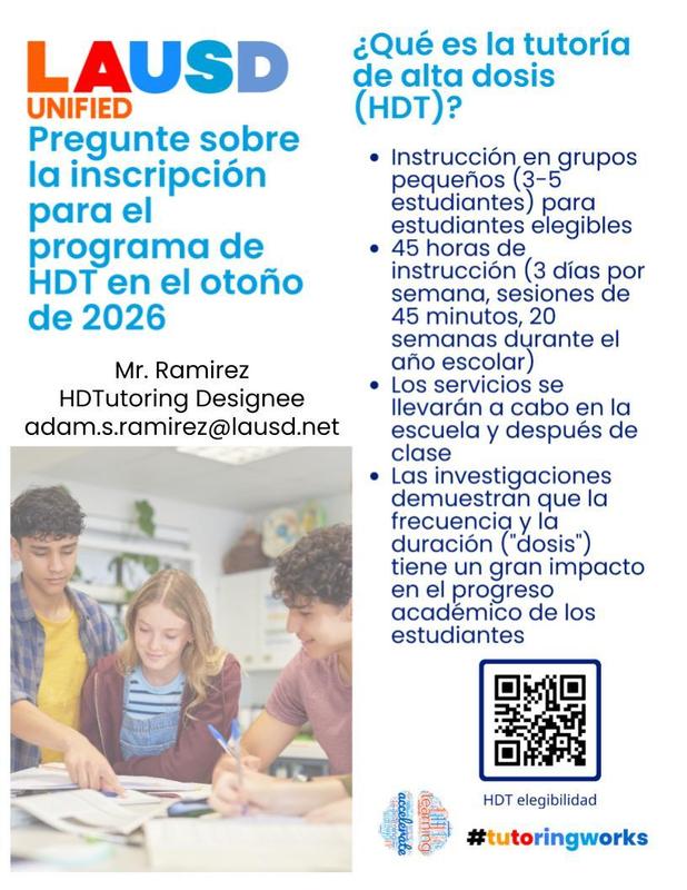 Tutoría de Alta Dosis (HDT) Featured Photo