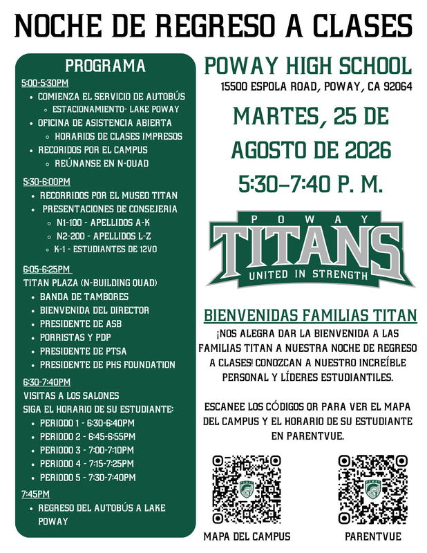 back to school night flyer spanish