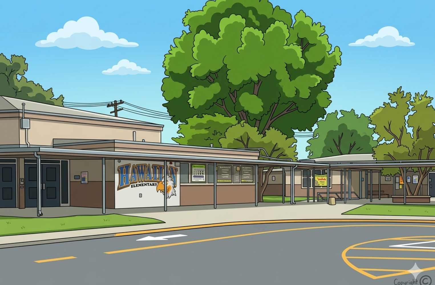 School front cartoon