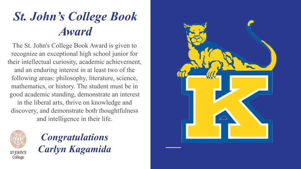 St johns book award