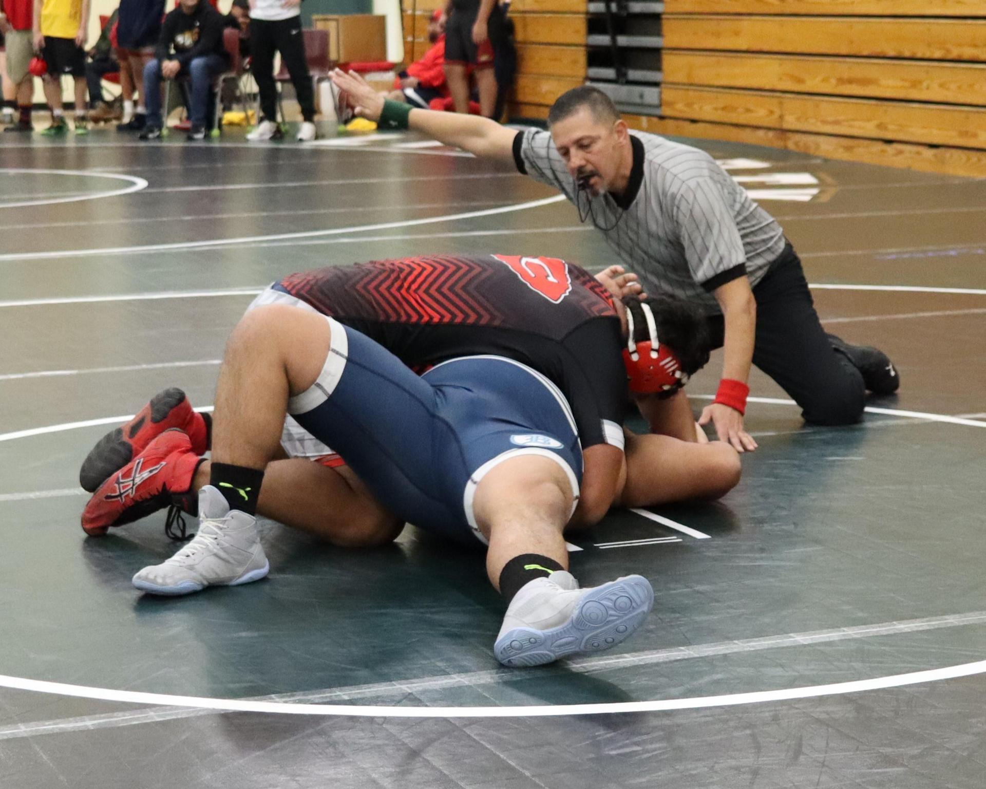 wrestlers in action at the Hawks invitational