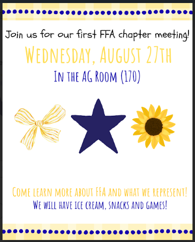WSHS FFA 1st meeting information