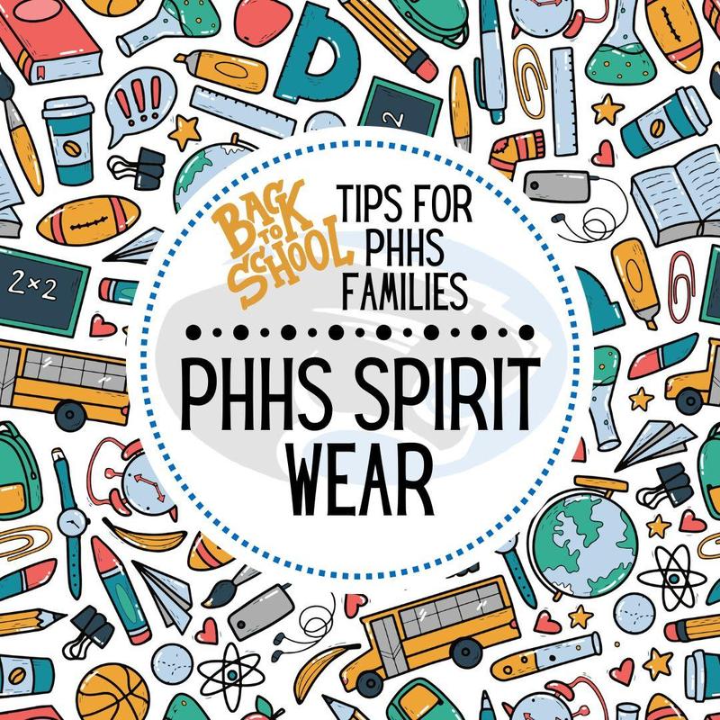 graphic that says "PHHS spirit wear"