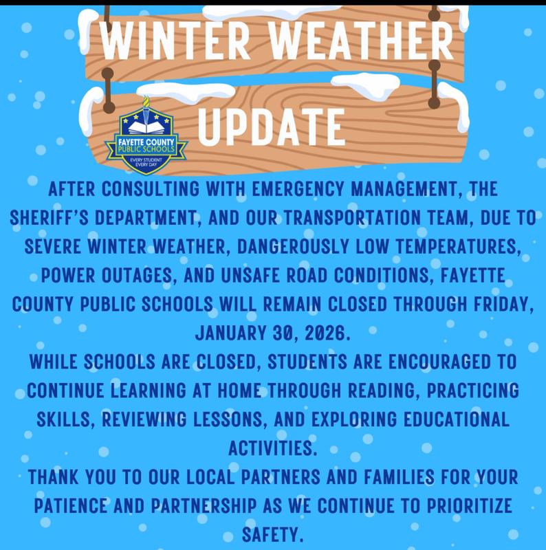 OES will be closed the  entire week due to inclement  weather!! Thumbnail Image