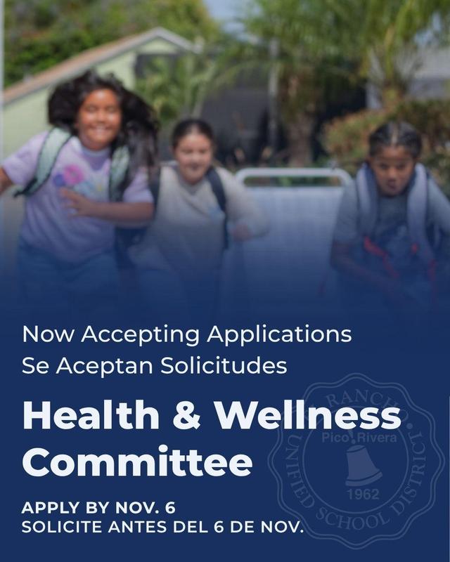 Students running. Health & Wellness Committee applications open. Apply by Nov. 6.