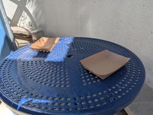 Trash left on table