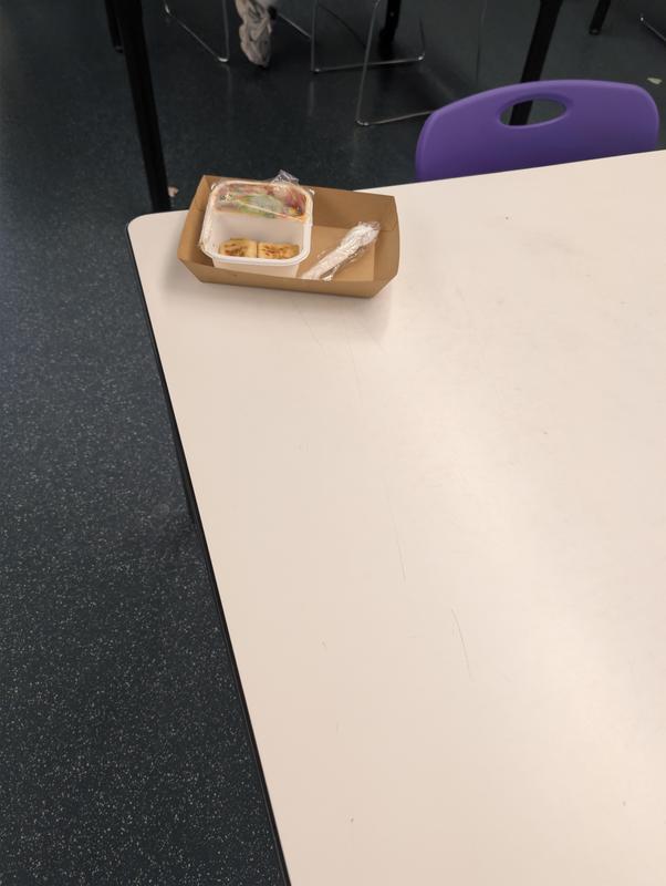 trash on table