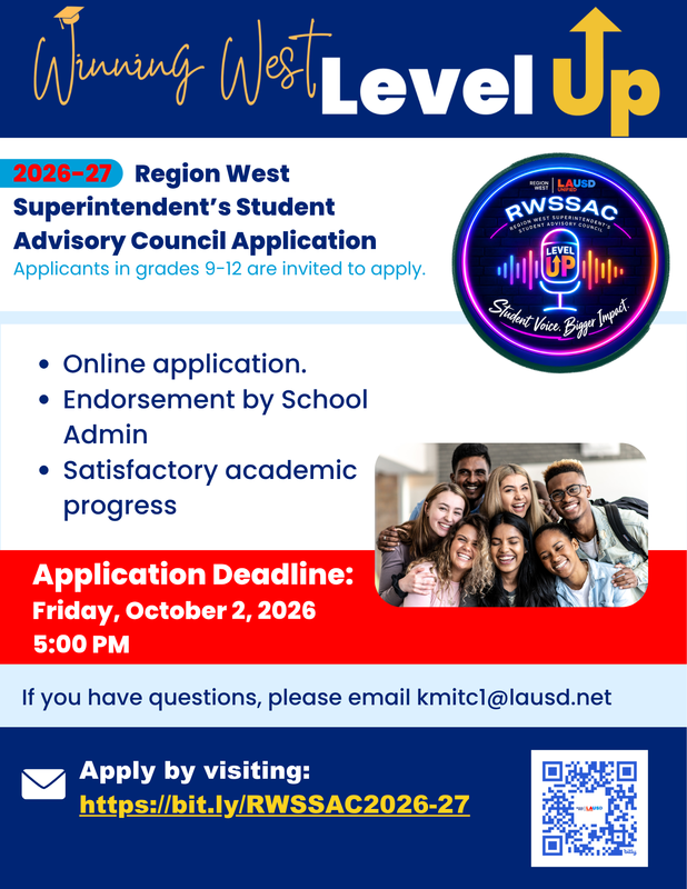 Region West Superintendent's Advisory Council Application Flyer