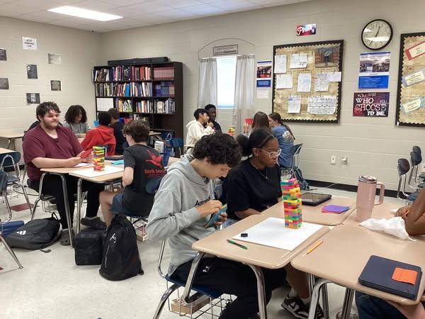 Who says review day has to be boring? Yesterday, Mrs. Murray’s classes turned TEST PREP into a full-on Jenga showdown!
