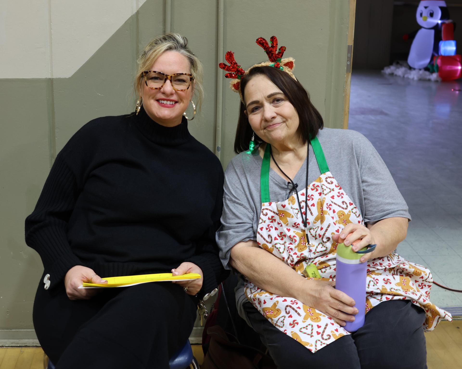 students and staff posing at the winter wishes rally