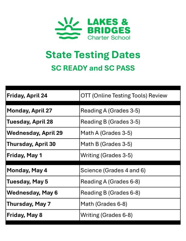 Spring 2026 State Testing Schedule