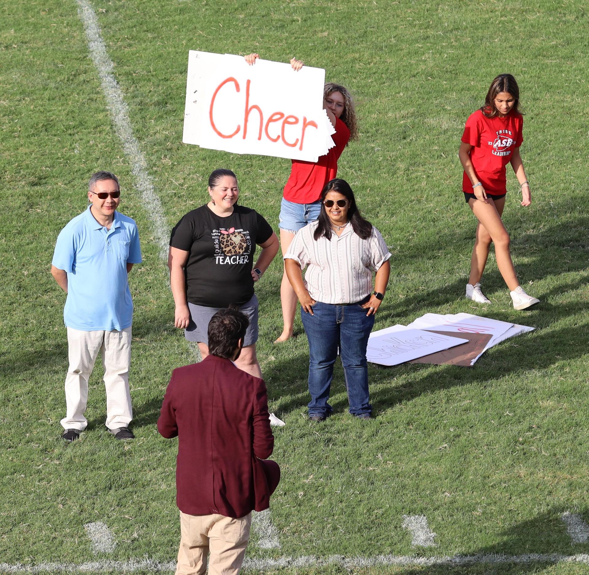 Students and staff enjoying the back to school rally