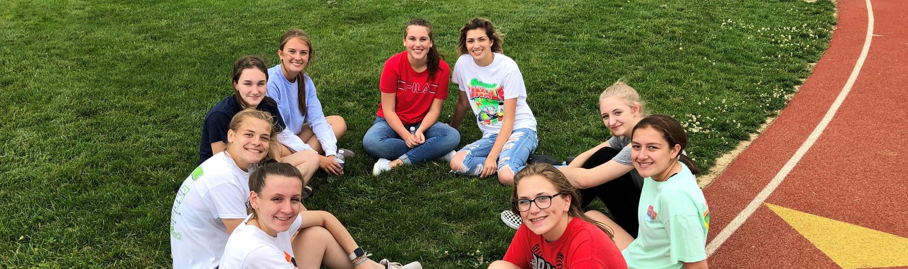 Students at the track.