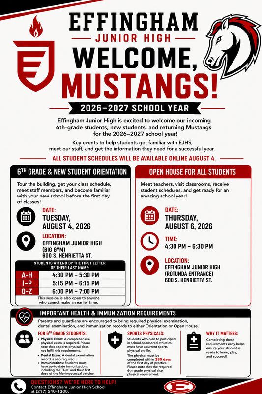 EJHS Orientation Dates
