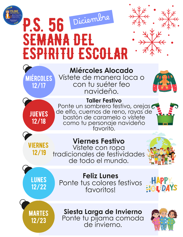 Spirit Week 2025 Flyer (Spanish)