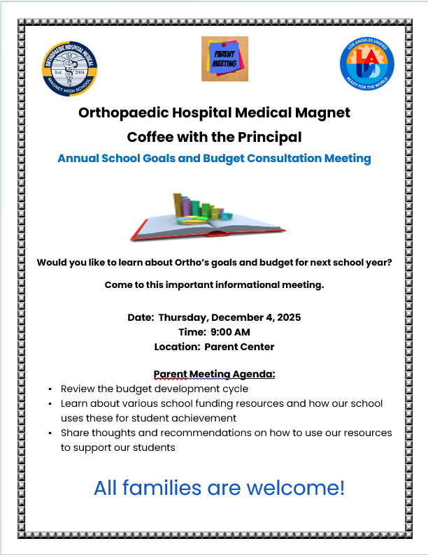 Coffee with the Principal - Annual School Goals and Budget Consultation Meeting Featured Photo