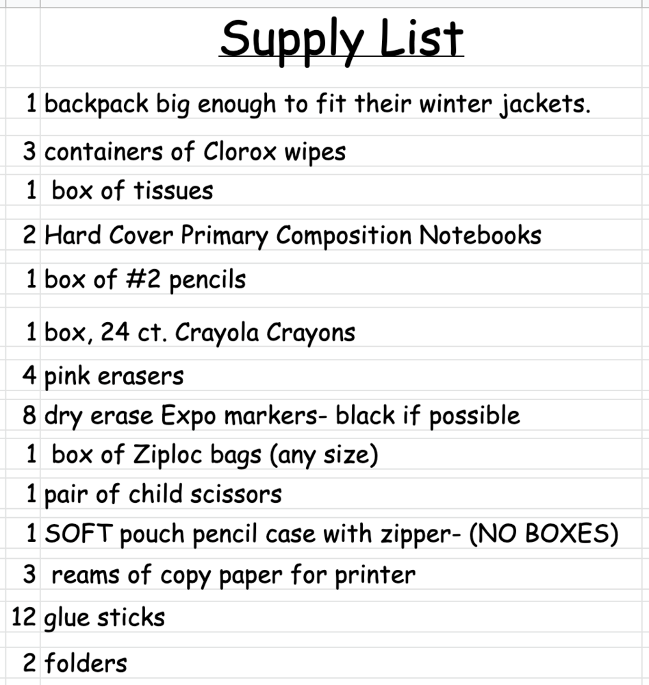 Supply List