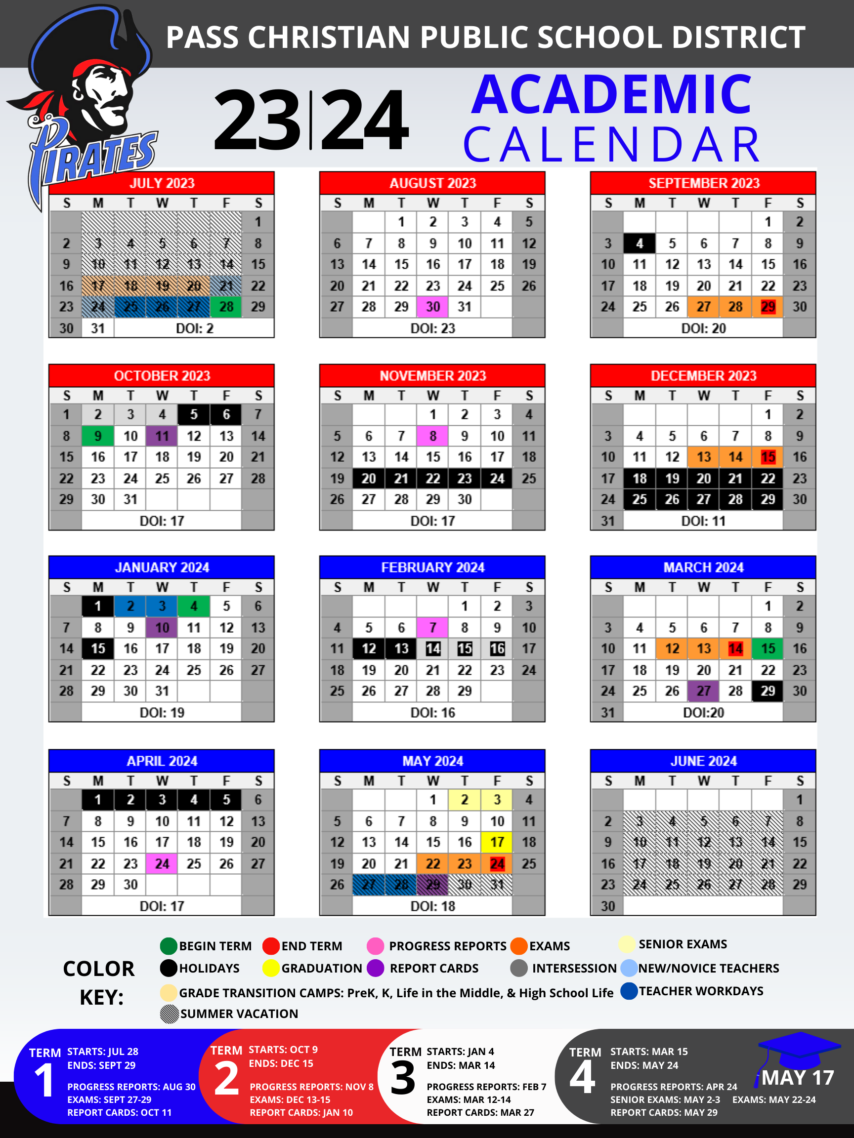 2023|2024 School Calendar – District Calendar – Pass Christian School District 2023|2024 School Calendar – District Calendar – Pass Christian School District