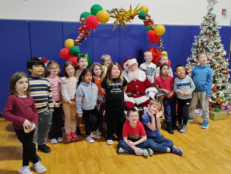 Elementary Students Enjoy Special Visit from Santa and His Reindeer