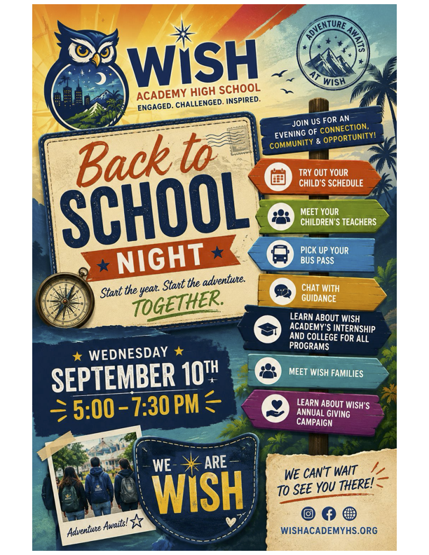 Back to School Night at WISH Academy - 9/10! Featured Photo