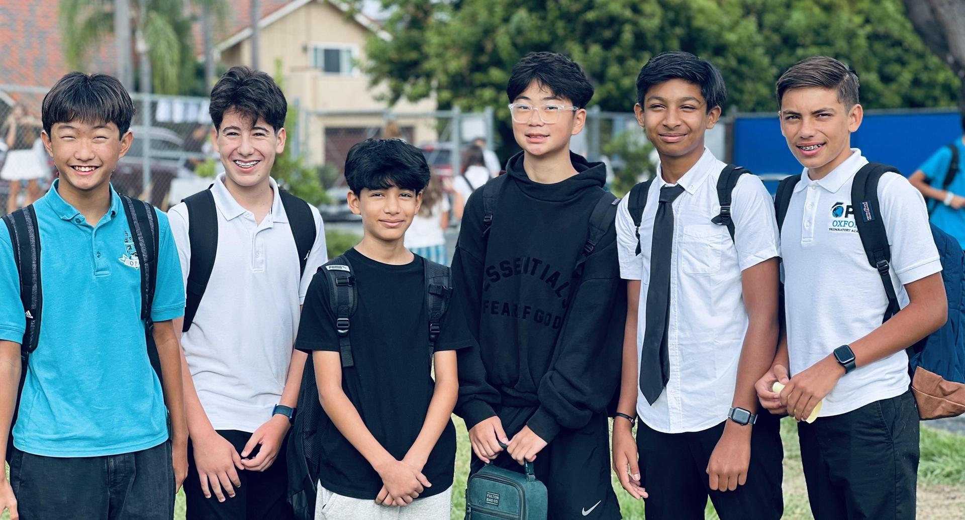 group of boy students