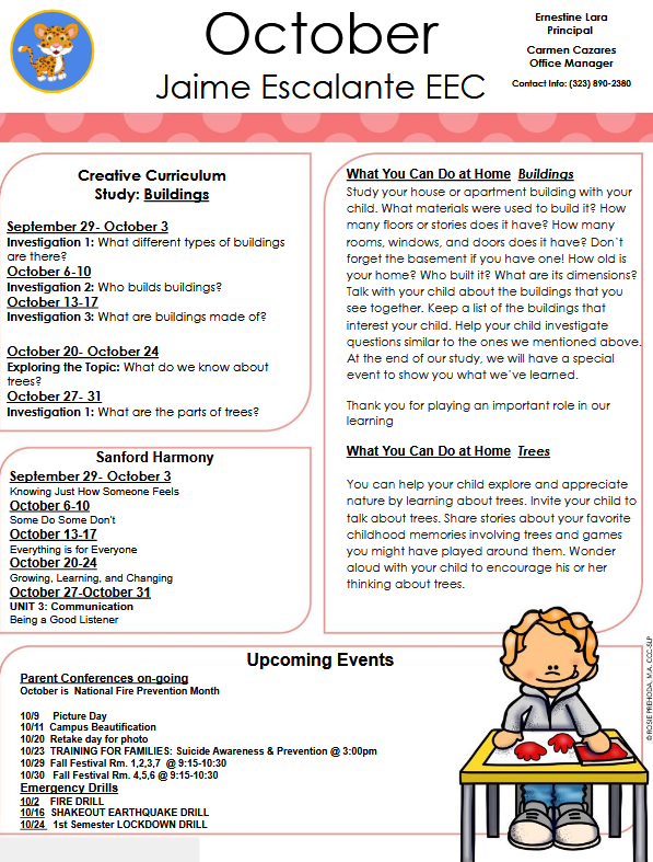 October Parent Newsletter