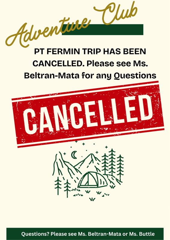 Point Fermin Trip has been Cancelled