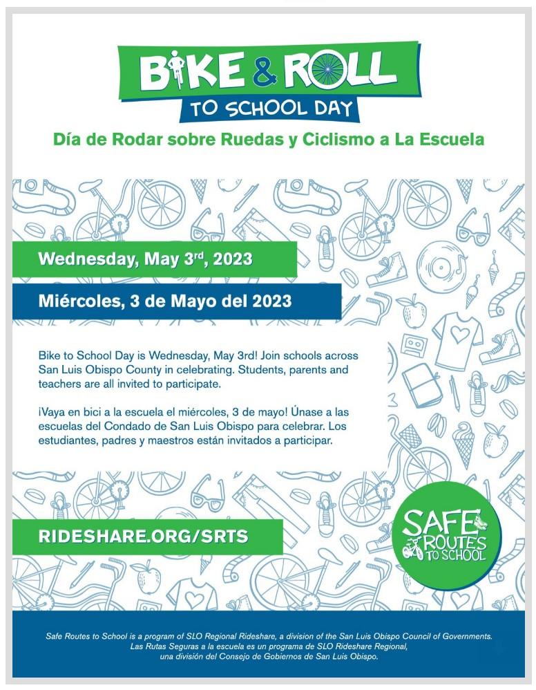 Bike and Roll to School Day flyer IMAGE