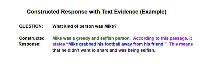 Constructed Response with Text Evidence Example