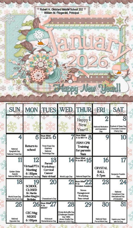 2026 Calendar with flowers and text
