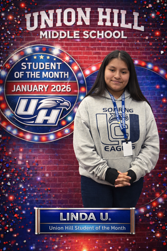 Union Hill Middle School January 2025 Student of The Month