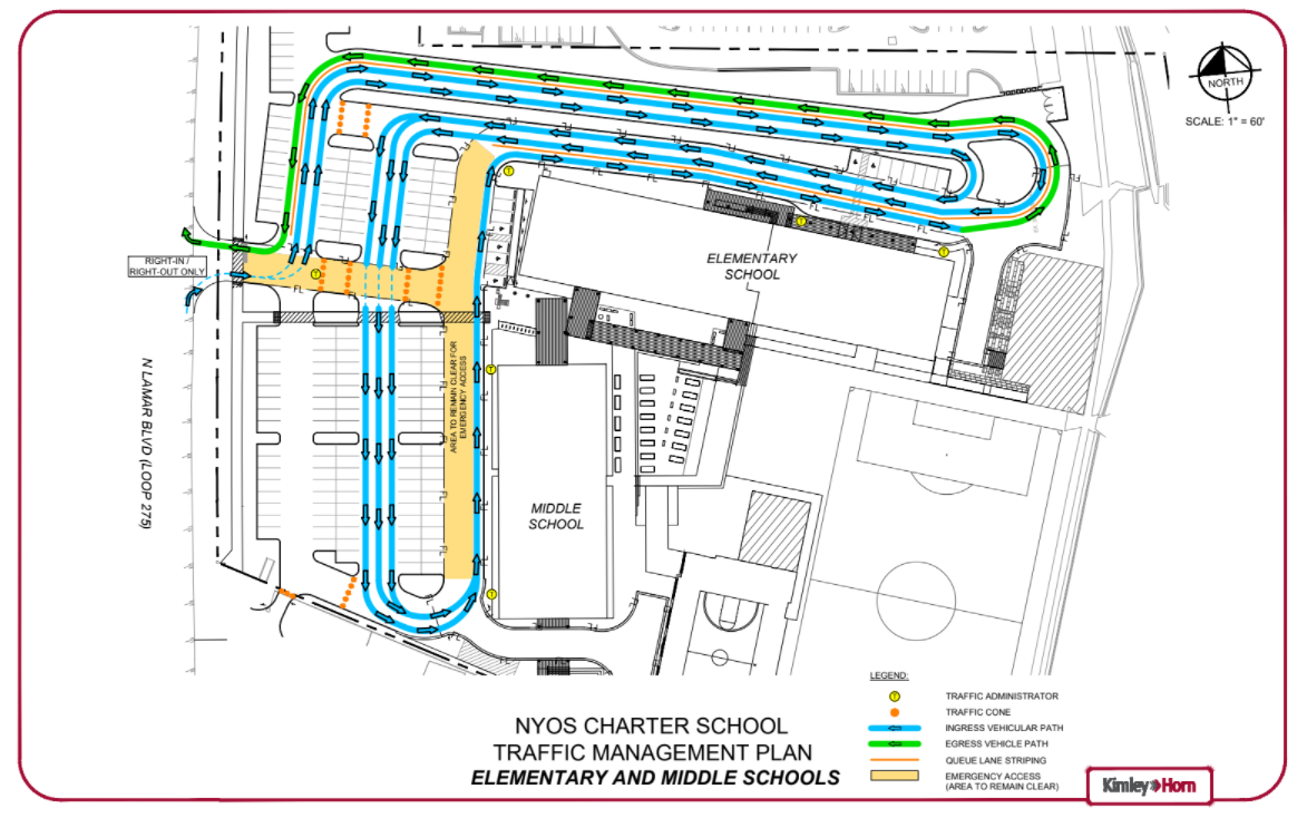 Elementary drop off and pick up map