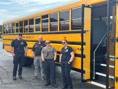 First responders with electric bus