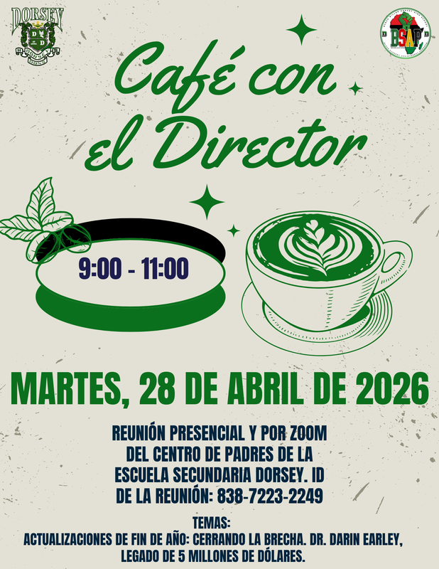 coffee with the principal flyer spanish