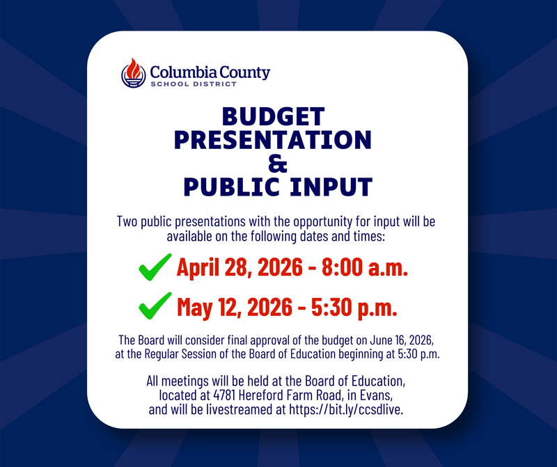 budget presentation and public input infographic