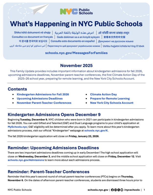 What's Happening in NYC Public Schools-November 2025