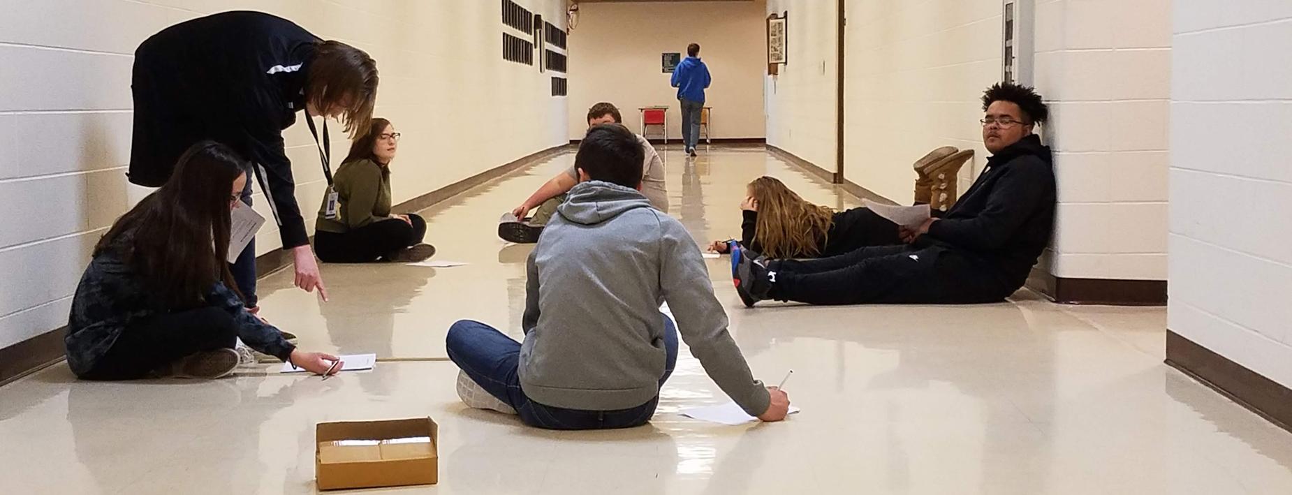 Science in the hallway at the high school