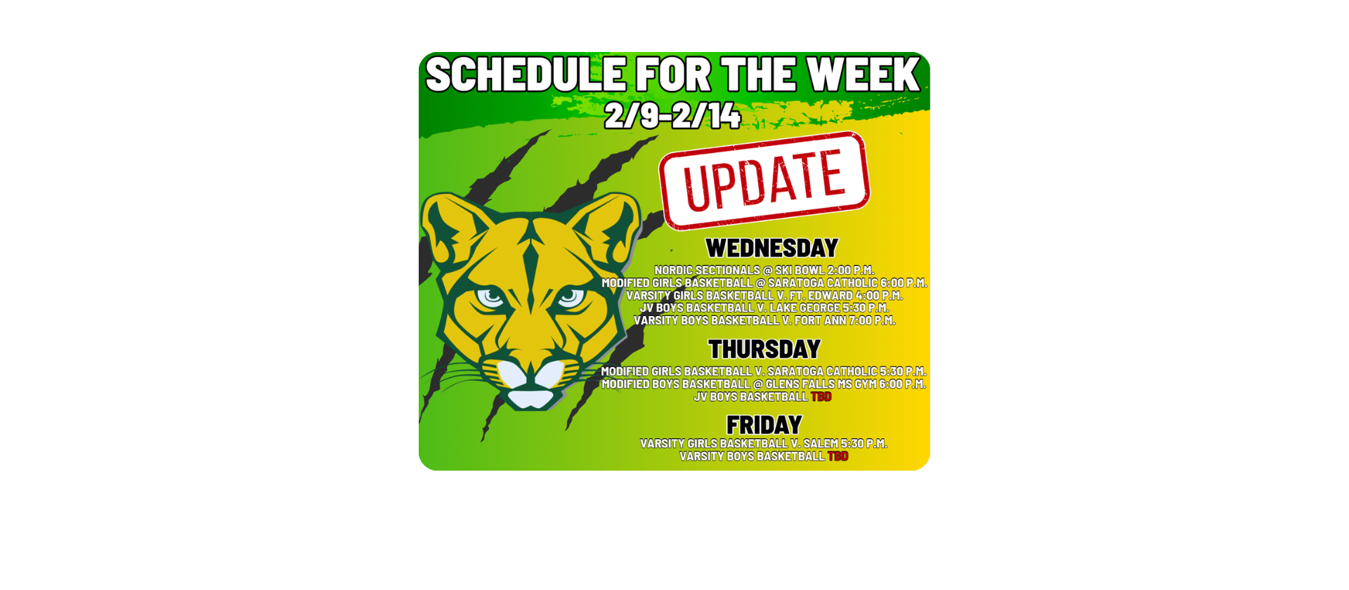 North Warren Updates for the week.