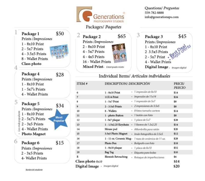 order form for picture day