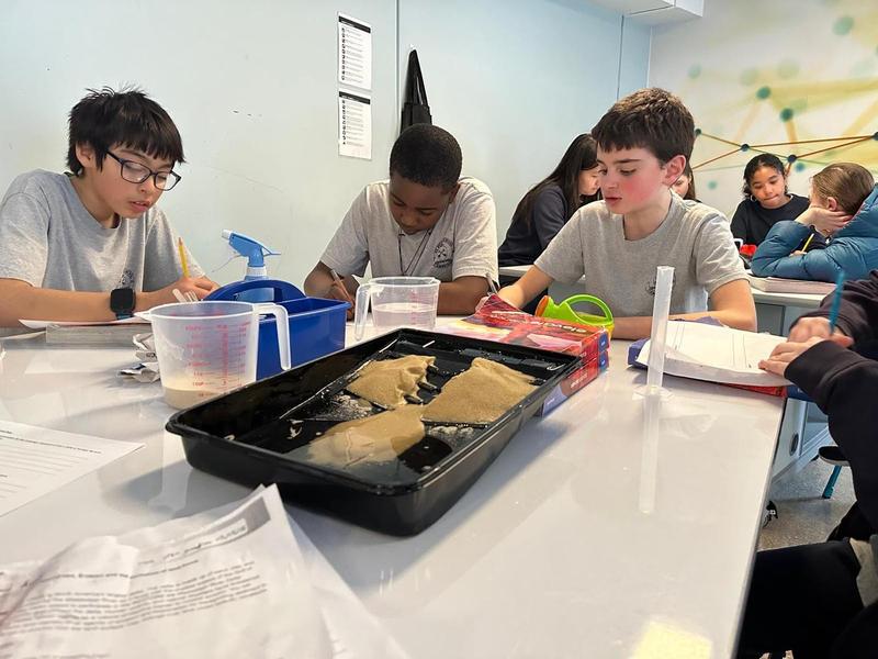 Picture of the week: grade 7 students were in the science lab today learning about erosion and the formation of river deltas!